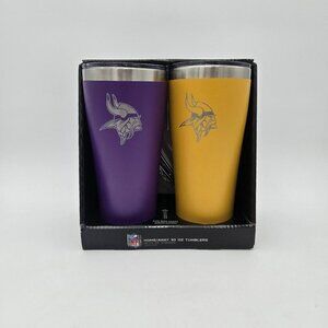 Brand New Minnesota Vikings 2Piece Stainless Steel 30 oz Tumblers Straws NFL New
